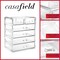 Casafield Acrylic Cosmetic Makeup Organizer & Jewelry Storage Display Case - 4 Large, 2 Small Drawer Set - Clear